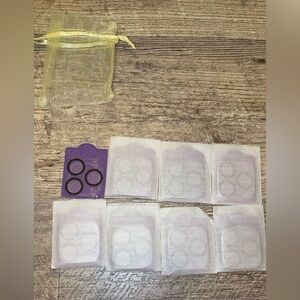 8 Purple and White Adhesive Patches for iphone lens